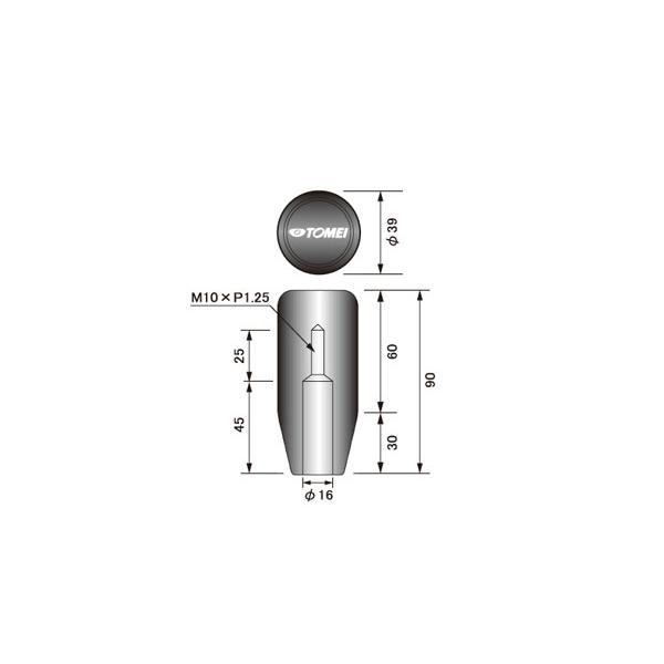 東名パワード シフトノブ ロング 90mm M10 フェアレディZ Z33 MT M10×1.25｜auto-craft｜02