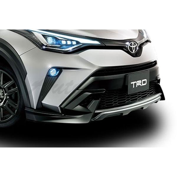 トヨタ CH-R TRD フロントスポイラー エアロ LED付き TRD TRD Field Monster フロントスポイラー 艶消し黒+金属調シルバー C