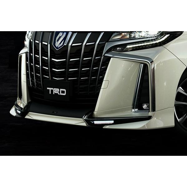 アルファード TRD 30系後期 フロントスポイラー LED付 TRD フロントスポイラー LED付 ホワイトパールクリスタルシャイン