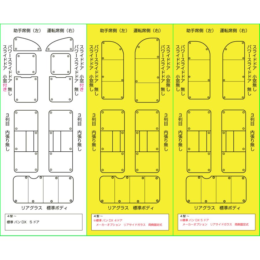 UIvehicle 遮光パッド リア5面セット ハイエース 200系 標準 6型