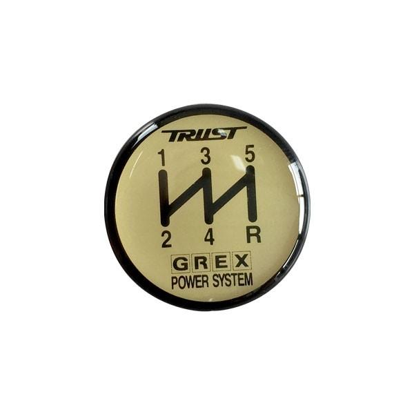 GREX トラスト　TRUST シフトノブ　エンブレム　5速　3種類　セット TRUST（トラスト） GREX シフトノブエンブレム 5速 ホワイト【ゆう