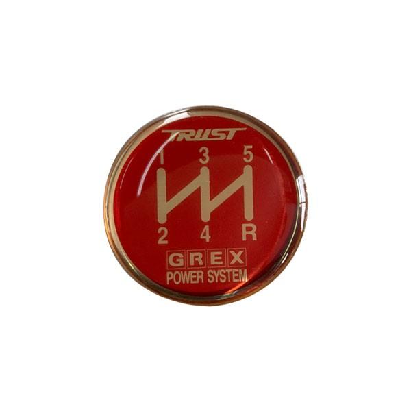 GREX トラスト　TRUST シフトノブ　エンブレム　5速　3種類　セット TRUST（トラスト） GREX シフトノブエンブレム 5速 レッド 【ゆう