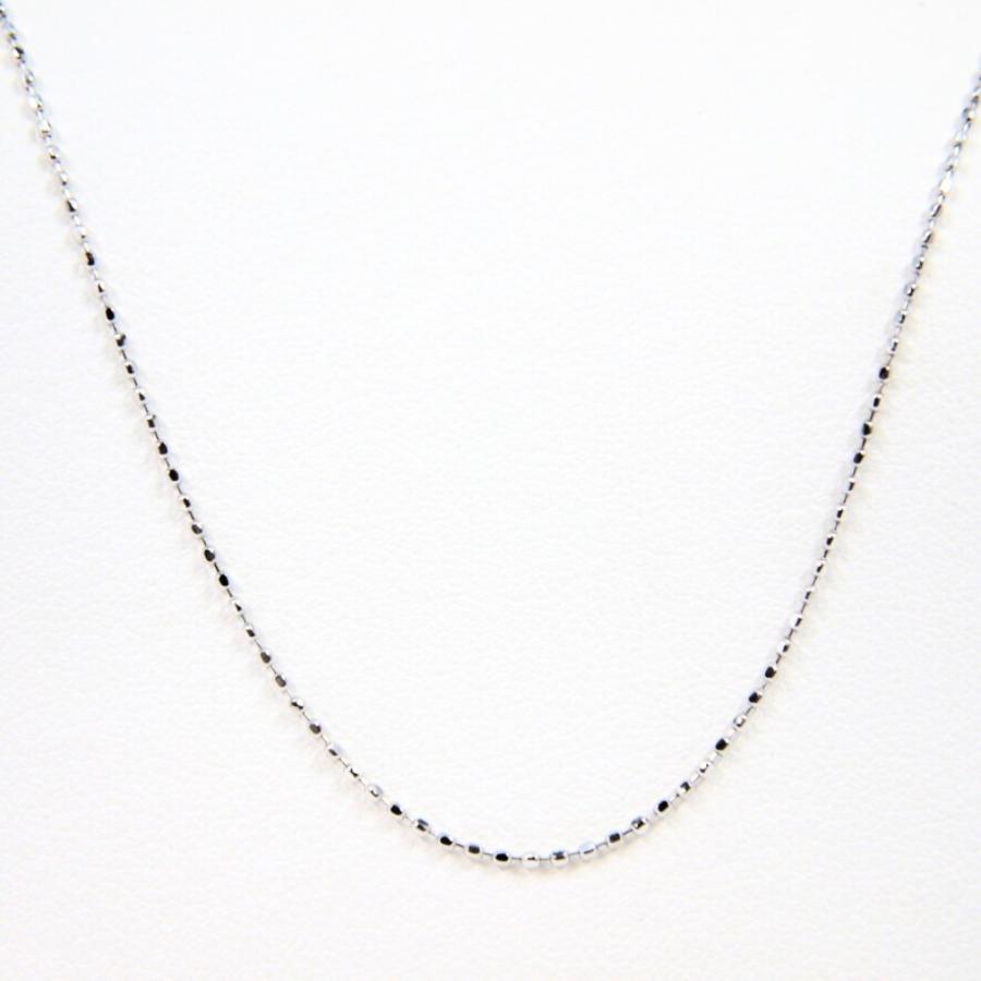 Pt850 カットボール8 スライドピン ネックレス 0.8mm幅 プラチナ