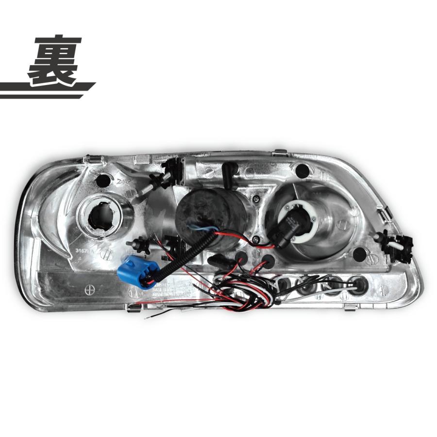 フォード エクスペディション F-150 インナーブラック LEDイカリングプロジェクター ヘッドライト 左右 フロント ランプ 黒_1