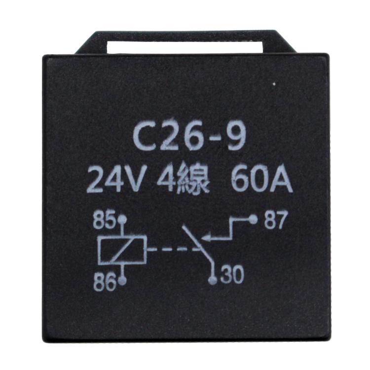 4極リレー カプラー配線付 4線 DC24V用 60A 1個 HID セキュリティー
