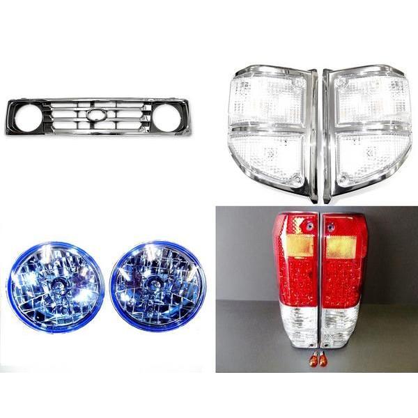 トヨタ ランクル 70 系 77 フロントグリル ヘッドライト LEDテールランプ コーナーランプ 左 右 セット HZJ77 PZJ77 ランドクルーザー