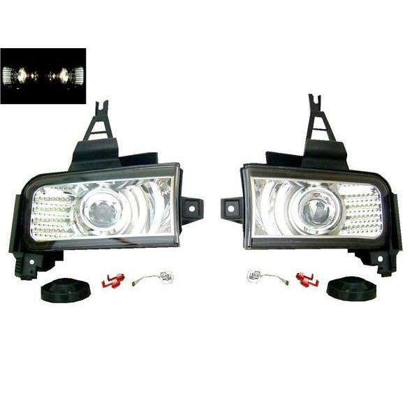 地びたクルーザー ランクル 200系 前期 LED クロームメッキ フォグランプ URJ200W URJ202W 貨物輸送無料