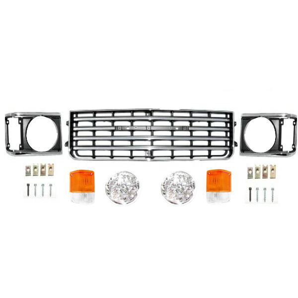 ランクル 60 61 62 グリル ベゼル ヘッドライト コーナー 丸目 SET BJ60V BJ61V HJ60V HJ61V FJ60V FJ61V FJ62V ライト枠 丸灯 丸 | ランドクルーザー | 01