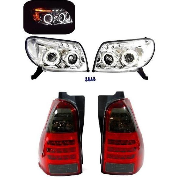 サーフ VZN215W LED黒尾っぽ\u0026いか輪っか白前照灯 SET 仕掛ける 貨物輸送無料 自動車-車、バイク、自転車
