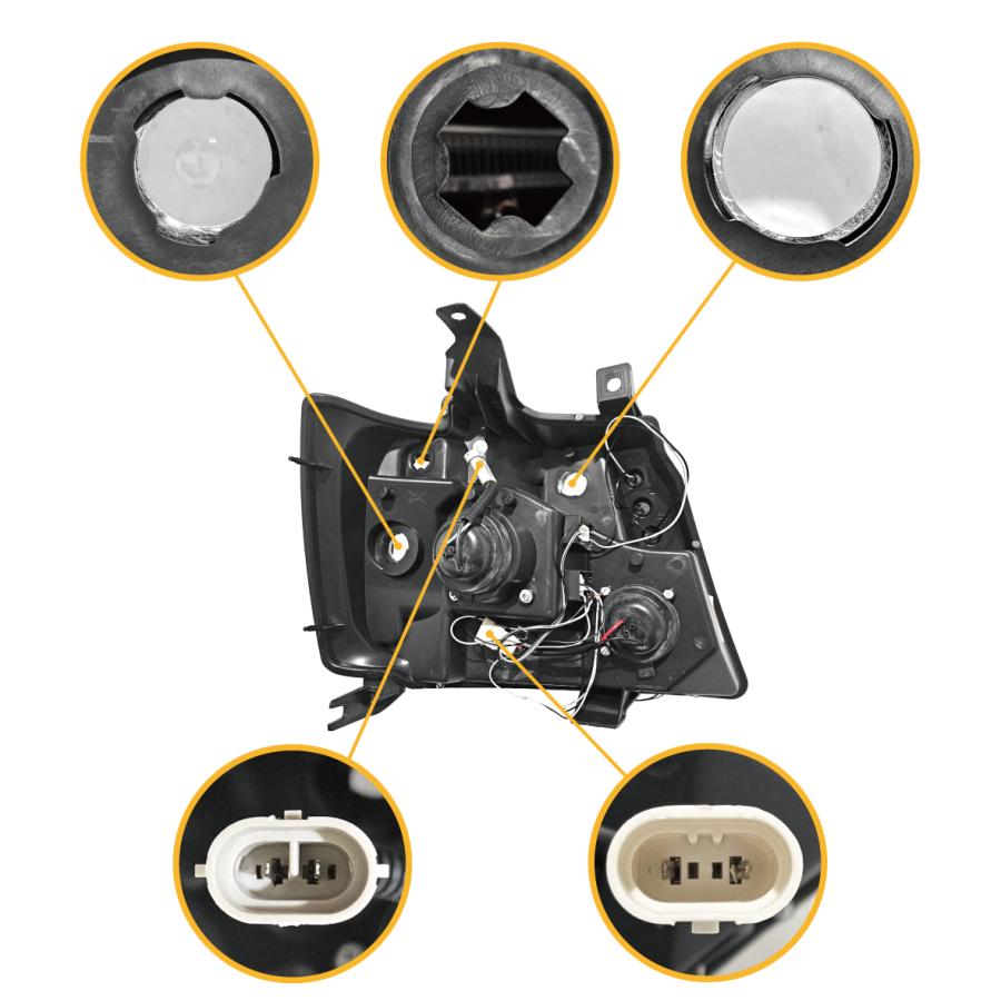 シボレー アストロ ボウタイマーク ヘッドライト 日本光軸 左側走行用 シボレー アストロ ボウタイマーク入り ヘッドライト デイトナ