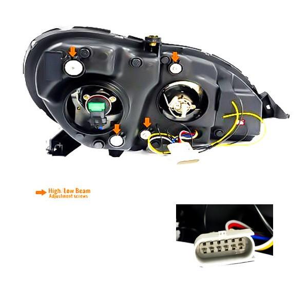 特注 日本光軸 メルセデス ベンツ Sクラス W220 98-05y ブラック ファイバーLED プロジェクターフロント ヘッドライト 前期 送料無料_3