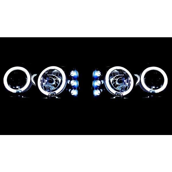 特注日本光軸 GMC ユーコン デナリ XL 1500 2500 LEDイカリング ヘッドライト \u0026 フロント ウィンカー 左右 セット_1