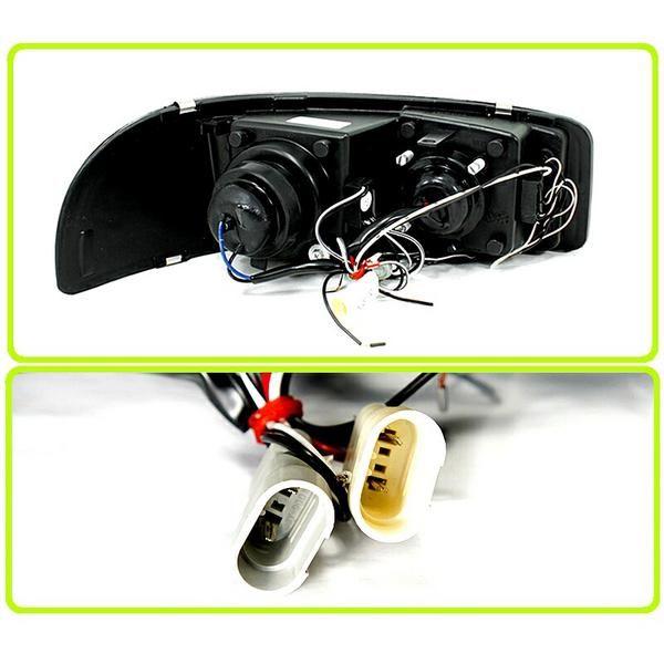 特注日本光軸 GMC ユーコン デナリ XL 1500 2500 LEDイカリング ヘッドライト \u0026 フロント ウィンカー 左右 セット_2