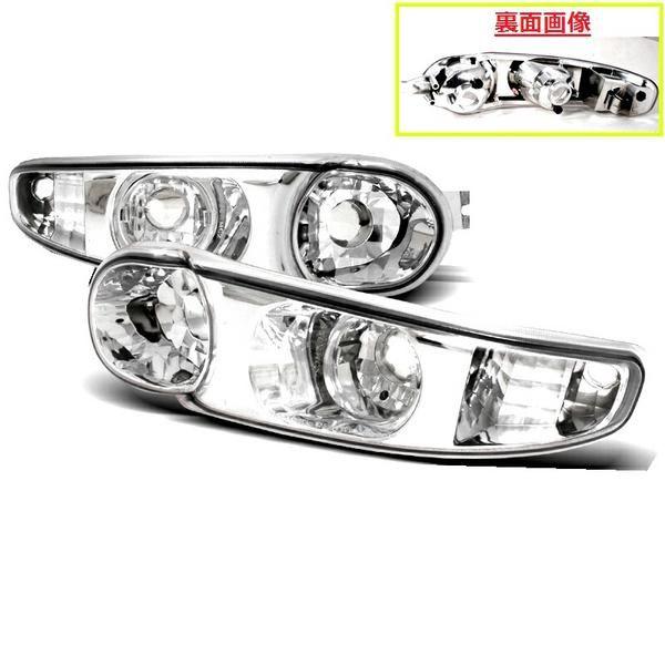 GMC ユーコン デナリ 01-06y フロントクリスタルウィンカーランプ インナークローム 左右 デナリXL 1500 2500 オレンジバルブ 送料無料_1