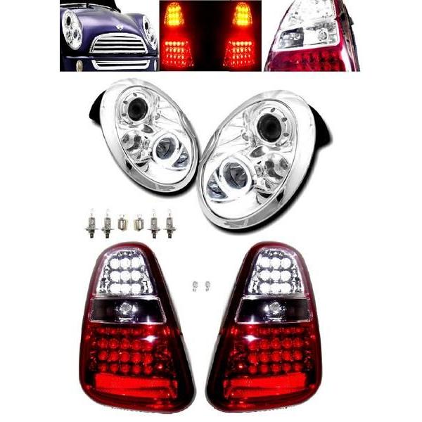 貨物輸送込 BMW ミニ MINI R50 R52 R53 LED 映写機 いか輪っか 前照灯 LED 尾っぽ照明ランプ 決定づける 仕掛ける ともし火 尾っぽ クーパー ライト、レンズ-ハロゲン-自動車