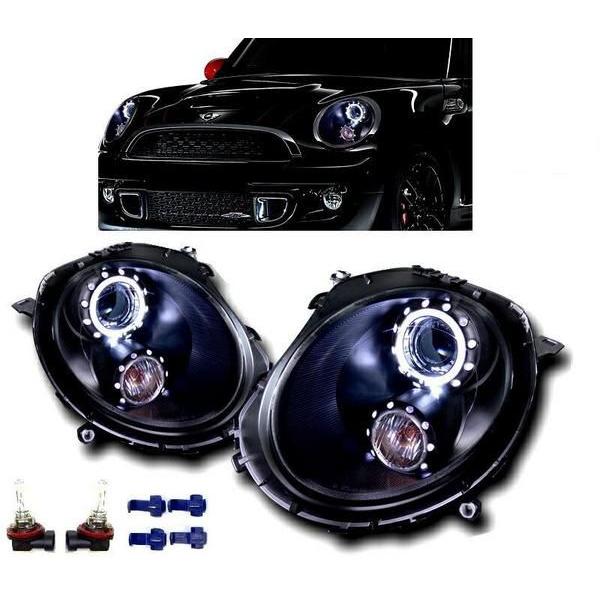 BMW ミニ R55 R56 R57 MINI 黒いこと LED いか輪っか 映写機 前照灯 決定づける 仕掛ける 07y-10y ME14 MF16 ウィンカー 貨物輸送無料 ライト、レンズ-ハロゲン