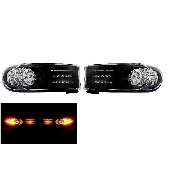 トヨタ FJクルーザー 07y- ブラック フロント LED パークシグナル ライト 左右セット ウインカー コーナーランプ 送料無料