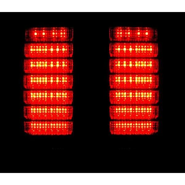 ハマー H2 03y-09y リアLEDクリスタルコンビテールランプ 左右セット HUMMER タイプG タイプS リフレクター付 レッドクリアレンズ 送料無料