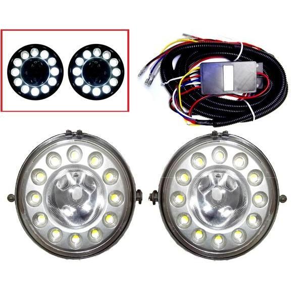 ミニ MINI R55 R56 R57 DRL LEDデイライトフォグランプ 銀 送料無料
