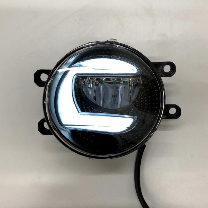 汎用 丸型 丸灯 フロント フォグランプ ファイバー LED 左右