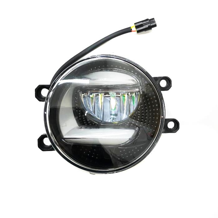 汎用 丸型 丸灯 フロント フォグランプ ファイバー LED 左右 デイ