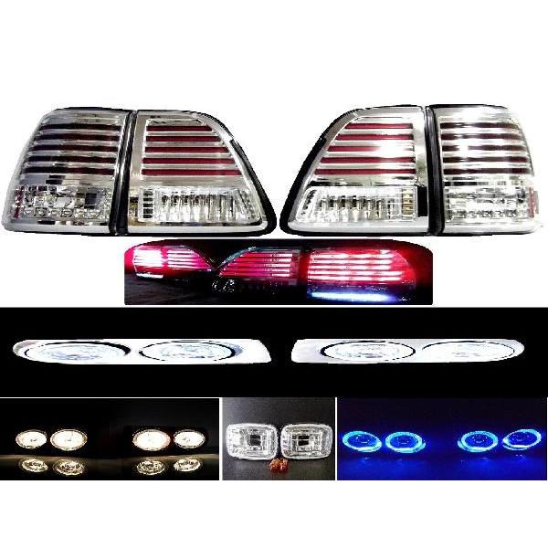 ランクル 100LEDクリスタルテール青フォグランプマーカーSET