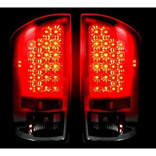 ダッジ ラム ピックアップ 02y - 06y JDM ブラック LED テールランプ 左右セット 反射板内蔵 2ドア 4ドア 黒 ダッヂ テールライト_1