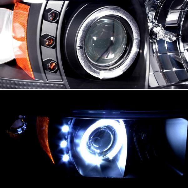 ダッジ ラム ヘッドライト 94y-02y LED イカリング 黒 黄 反射板 リフレクター ライト ランプ インナーブラック 送料無料_1