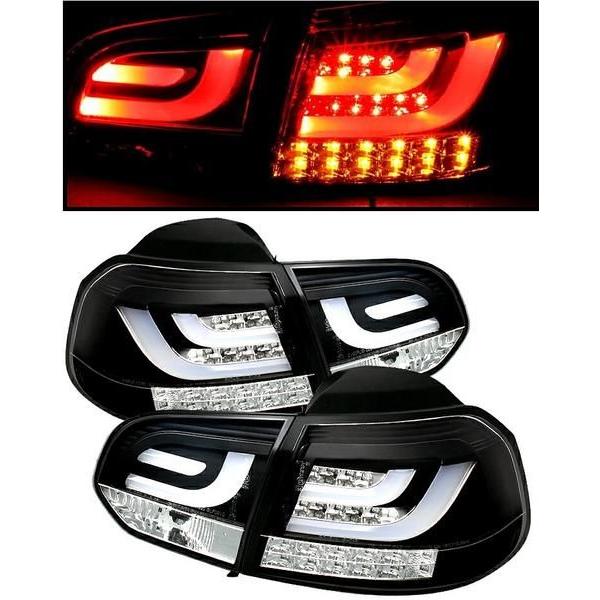 VW ゴルフ 6 GOLF VI LEDファイバーブラックテールランプ 送料無料