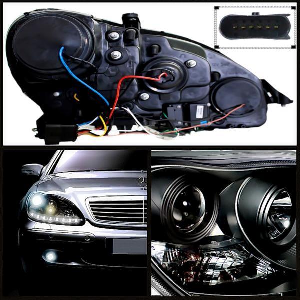 メルセデス ベンツ Sクラス W220 S600 前期用 W221後期LOOK 黒 LED 