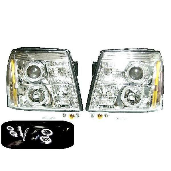 キャデラック エスカレード 日本光軸 インナークロームメッキ プロジェクター LEDヘッドライト 純正HID車用