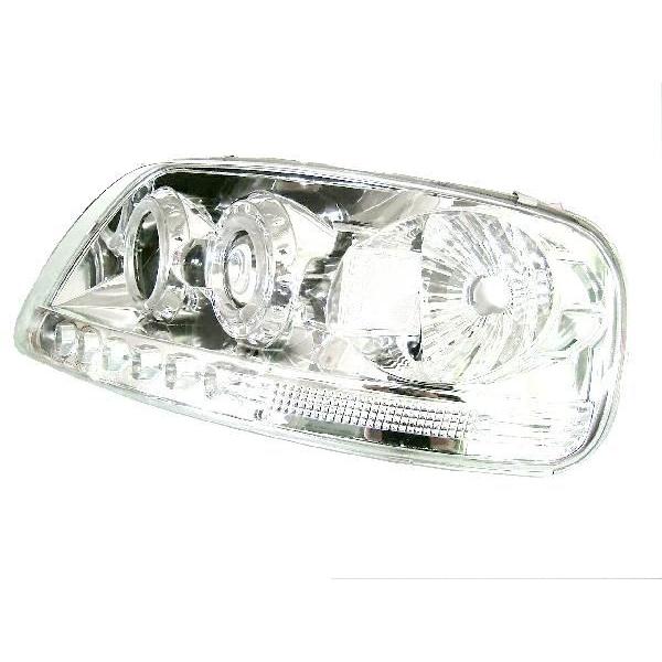 フォード エクスペディション F-150 F150 クロームメッキ LED イカリング プロジェクター ヘッドライト 左右 フロント ランプ 送料無料の画像