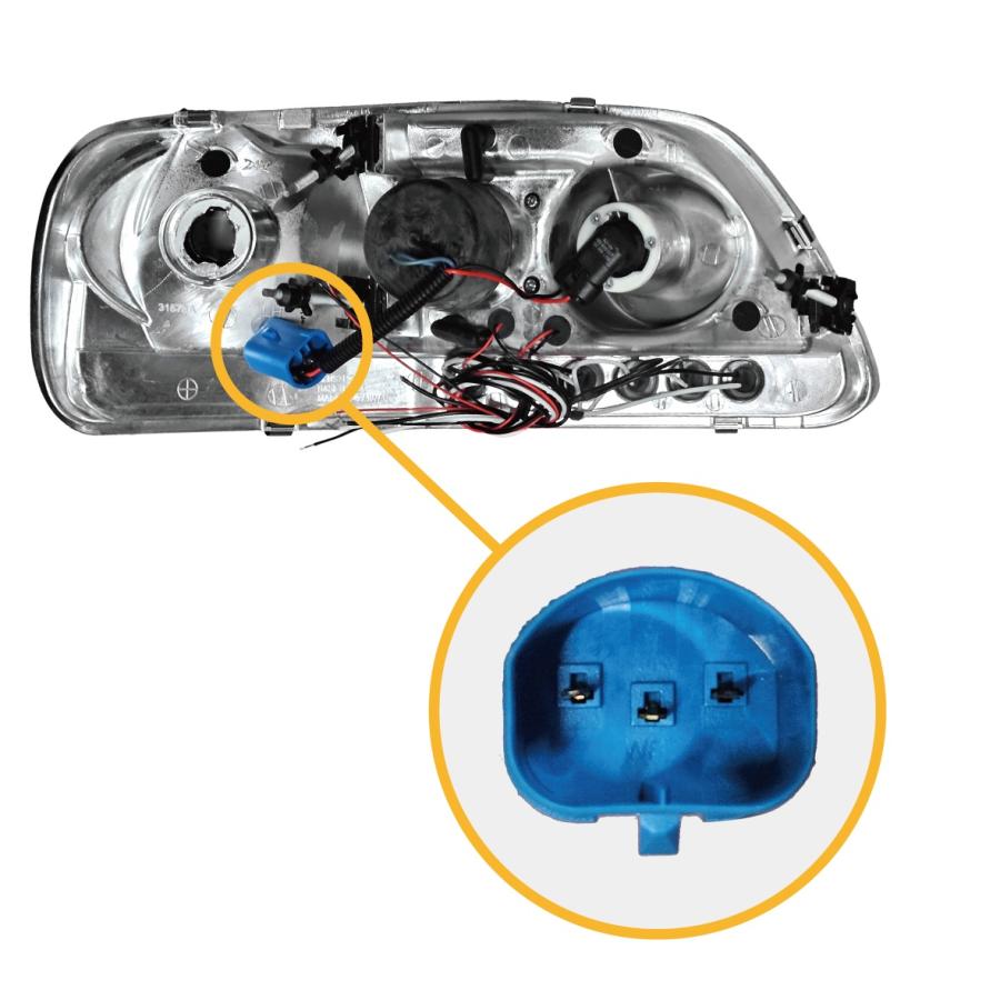フォード エクスペディション F-150 インナーブラック LEDイカリングプロジェクター ヘッドライト 左右  黒 フロント ランプの画像