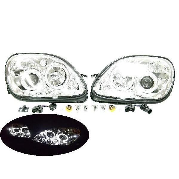 メルセデス ベンツ R170 インナーメッキ 日本光軸仕様 LED プロジェクターイカリング ヘッドライト SLK200 SLK230 SLK320 SLK3 送料無料