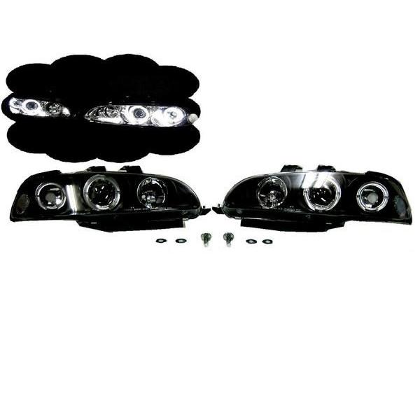 シビック EG EJ1系 インナーブラック LED プロジェクターイカリング フロント ヘッドライト 左右 セット 日本光軸仕様 2D 3D 黒