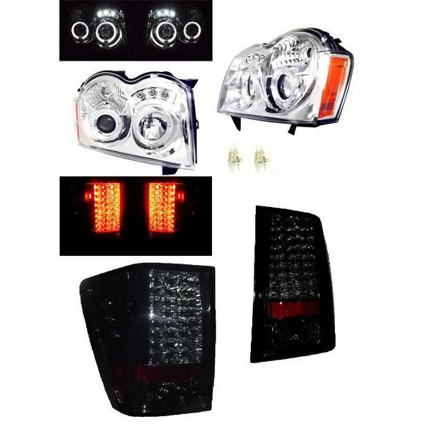 グランドチェロキー LEDヘッドライト LEDスモークテール SET セット 送料無料
