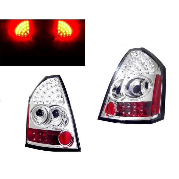 クライスラー 300C プロジェクター イカリング 6連 ヘッドライト インナークローム リア LED クリア テールランプの画像