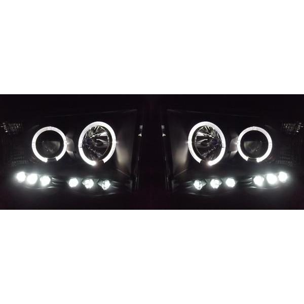 ダッジ ラム P/U ヘッドライト 02y- LED イカリング クロームメッキ