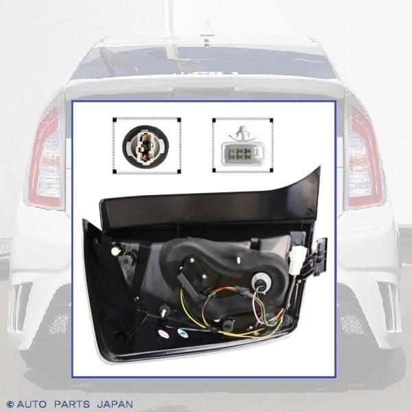 トヨタ TOYOTA プリウス 流れるウィンカー PRIUS 30 系 後期 スモーク ファイバーLED テールランプ 左右 ZVW30 テールライトの画像