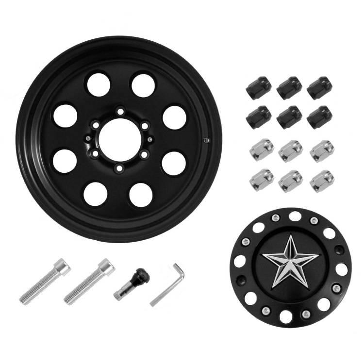 送込 16インチ スター アルミホイール マットブラック 16 8.0J 6H PCD