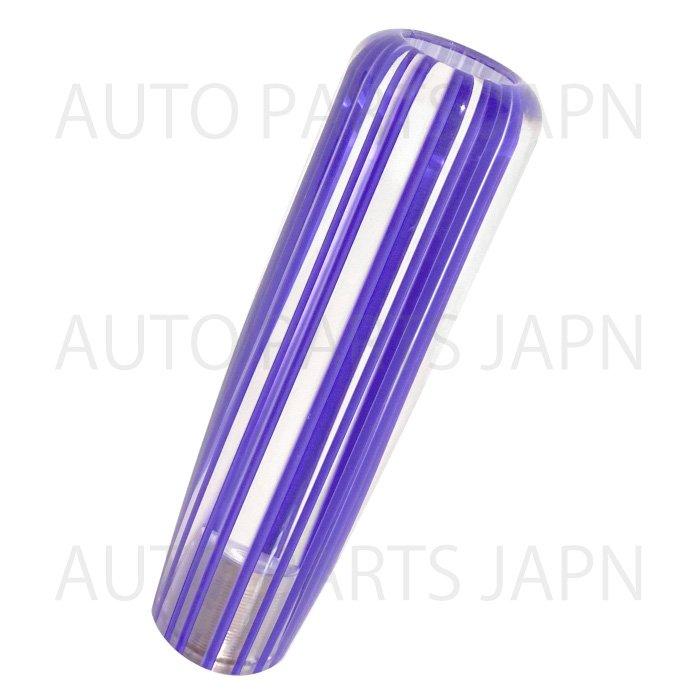 シフトノブ 15cm 紫 透明 ライン クリスタル シフト レバー ワゴンR