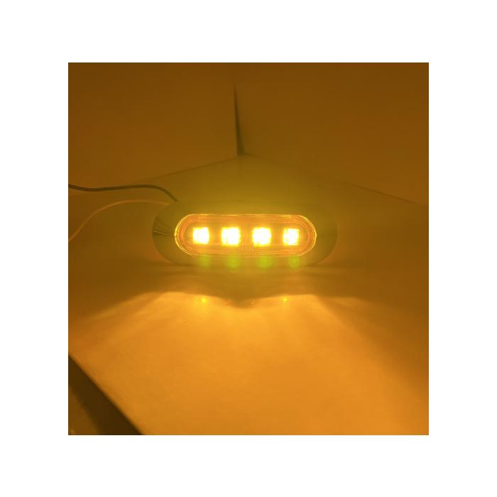 汎用 LED 小型 マーカー ランプ 4連 オレンジ 【4個】 12V 24V 兼用
