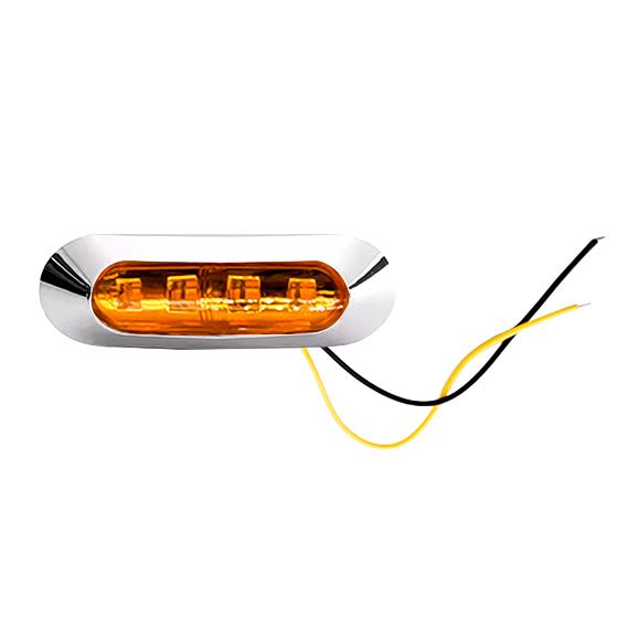 汎用 LED 小型 マーカー ランプ 4連 オレンジ 【4個】 12V 24V 兼用