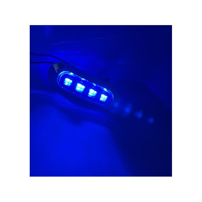 汎用 LED 小型 マーカー ランプ 4連 青 【4個】 ブルー 12V 24V 兼用