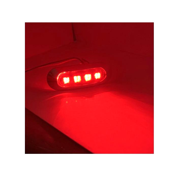 流用 汎用 LED 小型 マーカー ランプ 4連 赤 レッド 12V 24V 兼用
