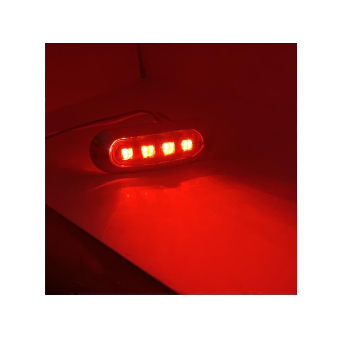 24V 赤 LEDマーカー ランプ4個 セット 汎用 LED 小型 マーカー ランプ 4連 赤 【4個】 レッド 12V 24V 兼用