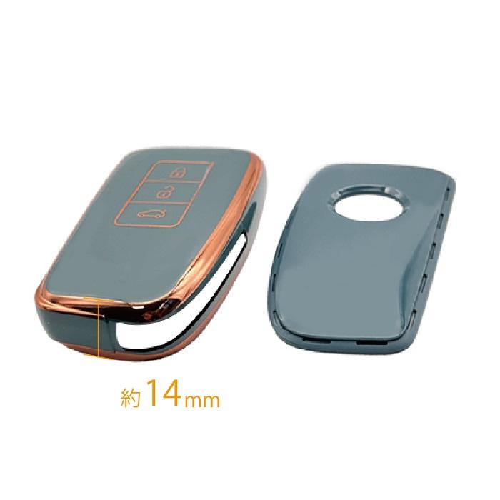 レクサス キーカバー 3ボタン サックスブルー スマート キー ケース GS