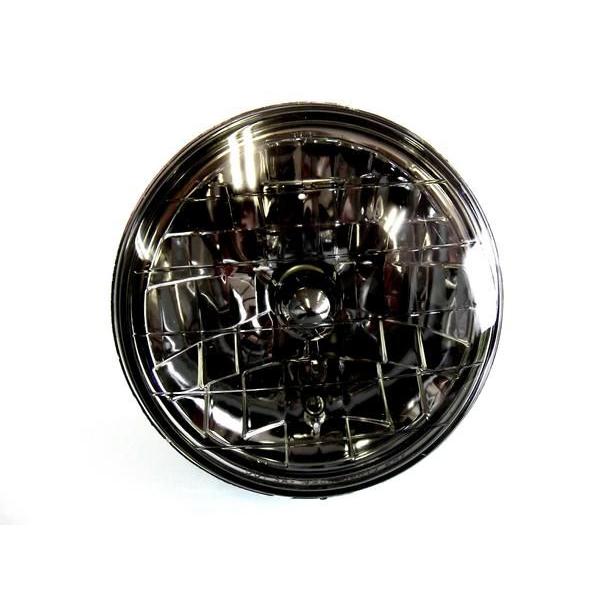 レア 当時物 三菱純正 丸型 ライトカバー 汎用 丸灯 7インチ クリスタル スモーク ガラスレンズ ヘッドライト