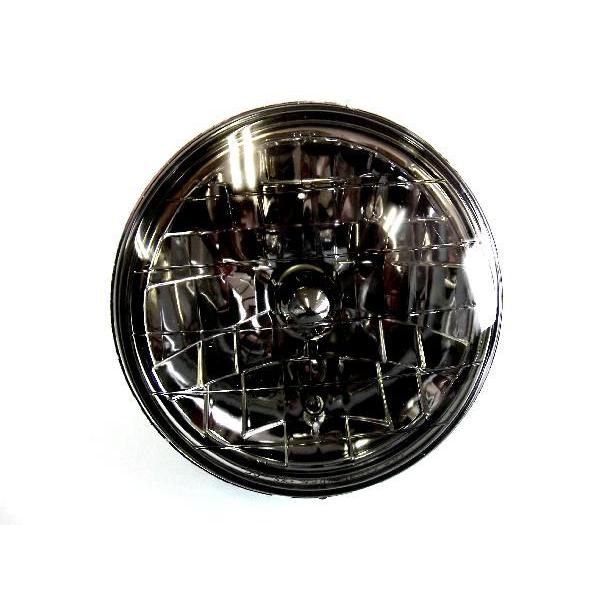 汎用 丸灯 7インチ クリスタルスモークガラスレンズ ヘッドライト 左右