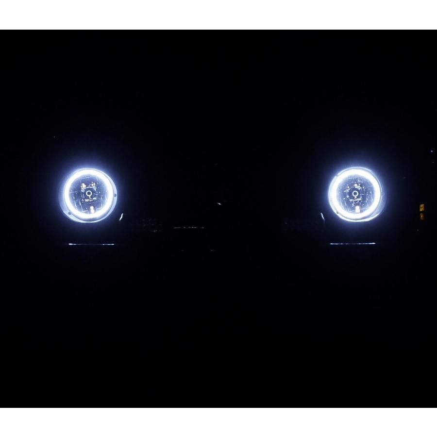 汎用 丸型 丸灯 7インチ SMD LED ホワイトイカリングフロントヘッド